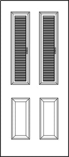 Raise & Lower Blinds Glass and Frame Kit (Half Sidelite 10" x 38" Frame Size) - Pease Doors: The Door Store