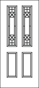 Lisbon Glass and Frame Kit (Half Sidelite 10" x 38" Frame Size) - Pease Doors: The Door Store