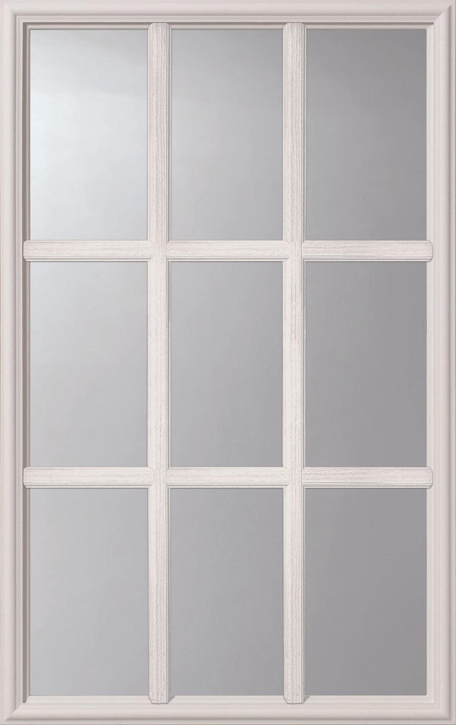 Clear Simulated 9 Lite Glass and Frame Kit (Half Lite 24" x 38" Frame Size) - Pease Doors: The Door Store