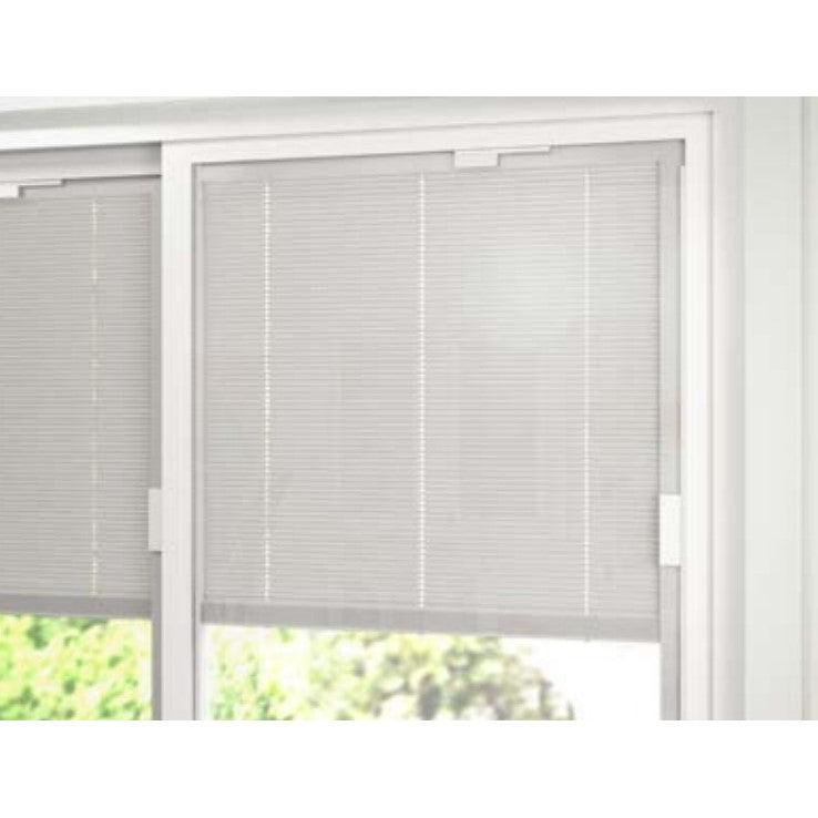 4 Panel Sliding White Patio Door (Raise & Lower Blinds) - Pease Doors: The Door Store