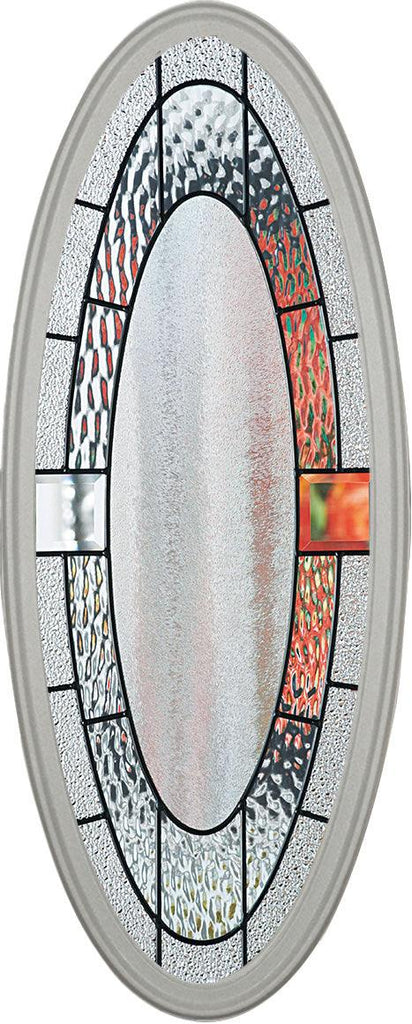 Portland Glass and Frame Kit (Small Oval 16" x 39" Frame Size) - Pease Doors: The Door Store