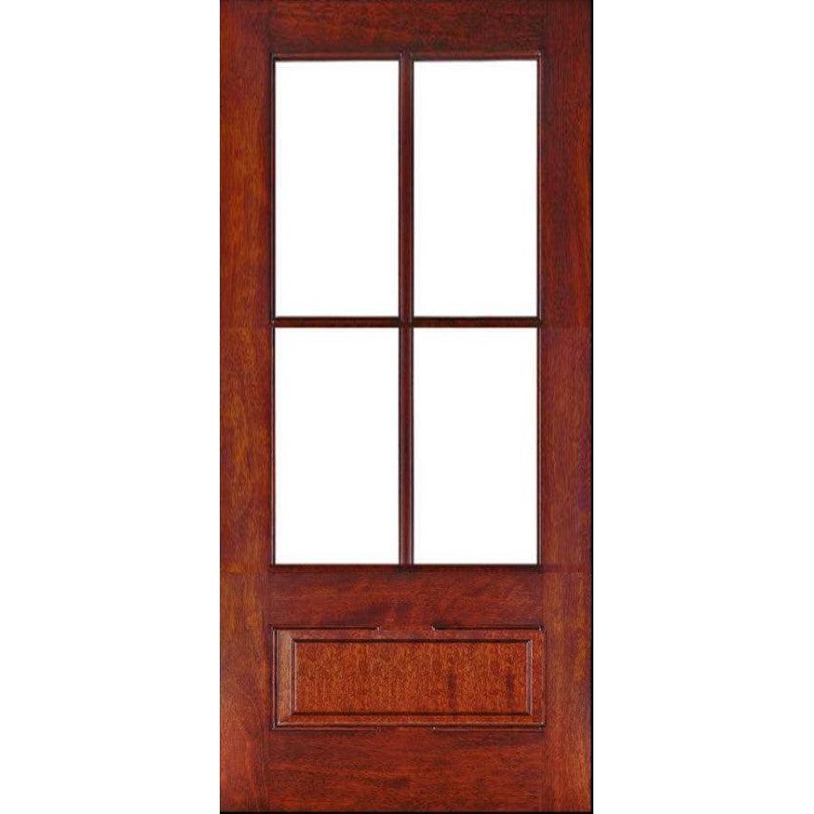 36" Mahogany Entry Door Slab (3/4 Glass 4 Lite) - Pease Doors: The Door Store