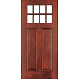 36" Mahogany Entry Door Slab (Craftsman 8 Lite) - Pease Doors: The Door Store