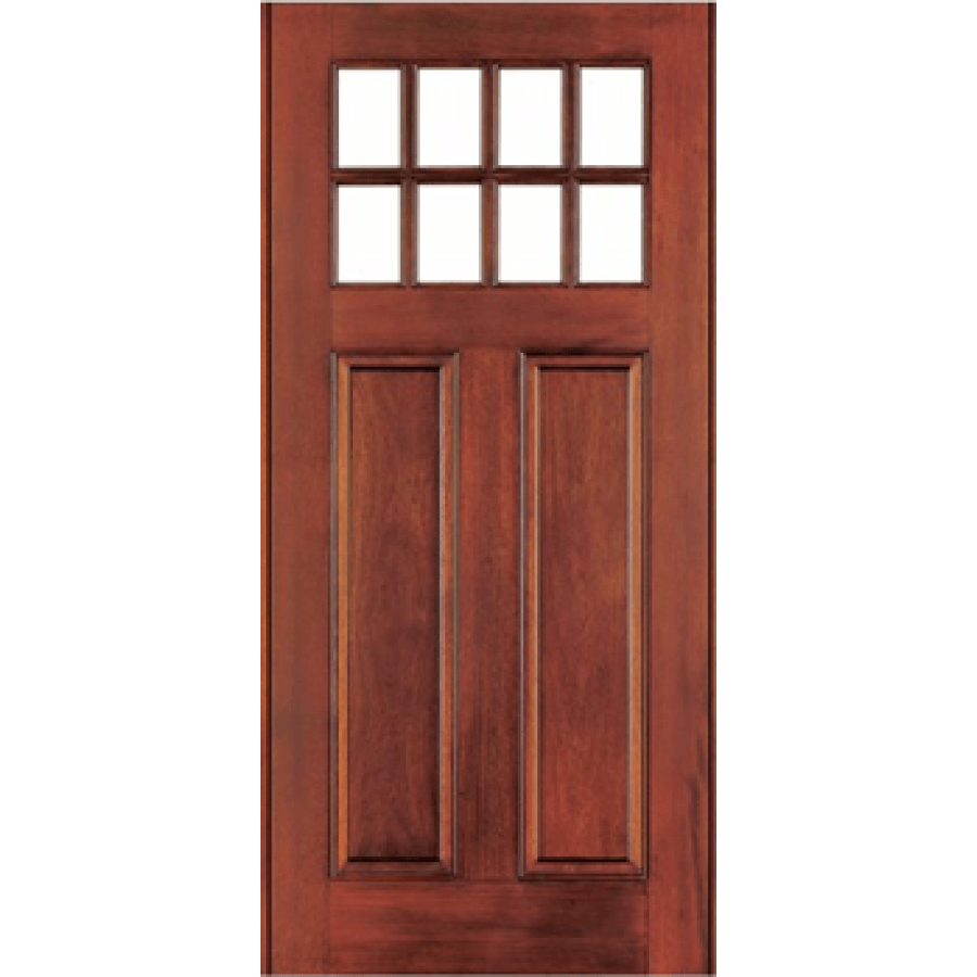 36" Mahogany Entry Door Slab (Craftsman 8 Lite) - Pease Doors: The Door Store