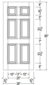 36" Mahogany Entry Door Slab (6 Panel) - Pease Doors: The Door Store