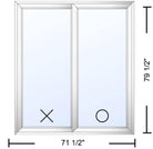 2 Panel Sliding White Patio Door (Custom) - Pease Doors: The Door Store