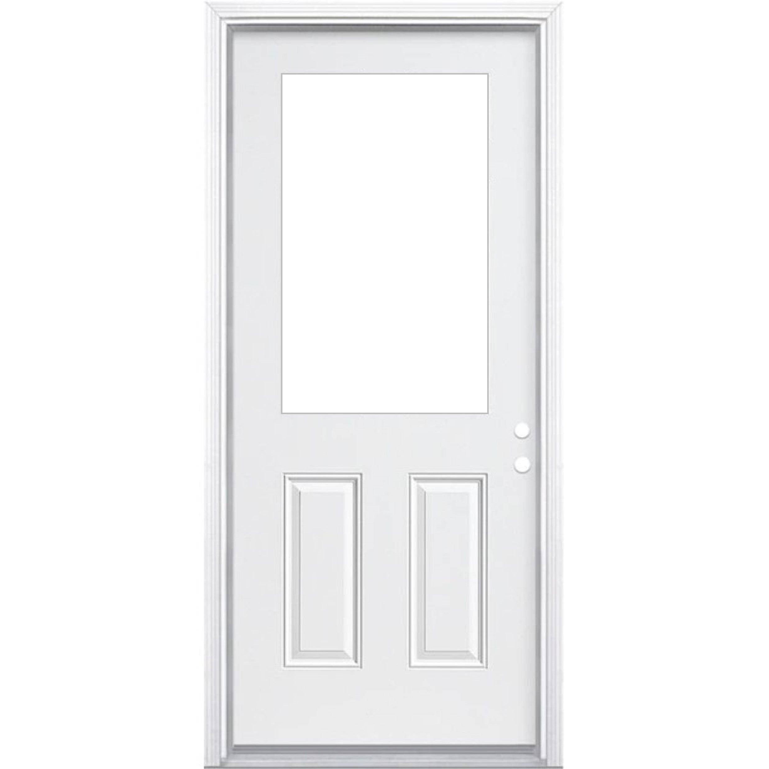 Exterior Prehung Door 34" x 80" Prehung Smooth Fiberglass Entry Door System (6 Panel) – Pease