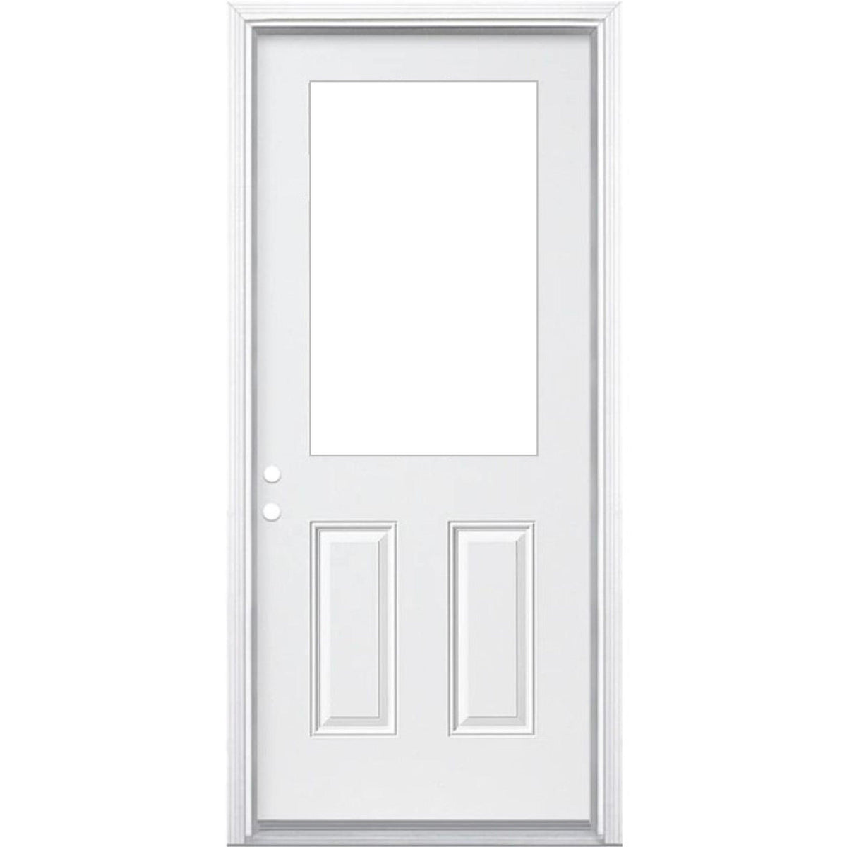 30" x 80" Prehung Smooth Fiberglass Entry Door System (6 Panel) - Pease Doors: The Door Store