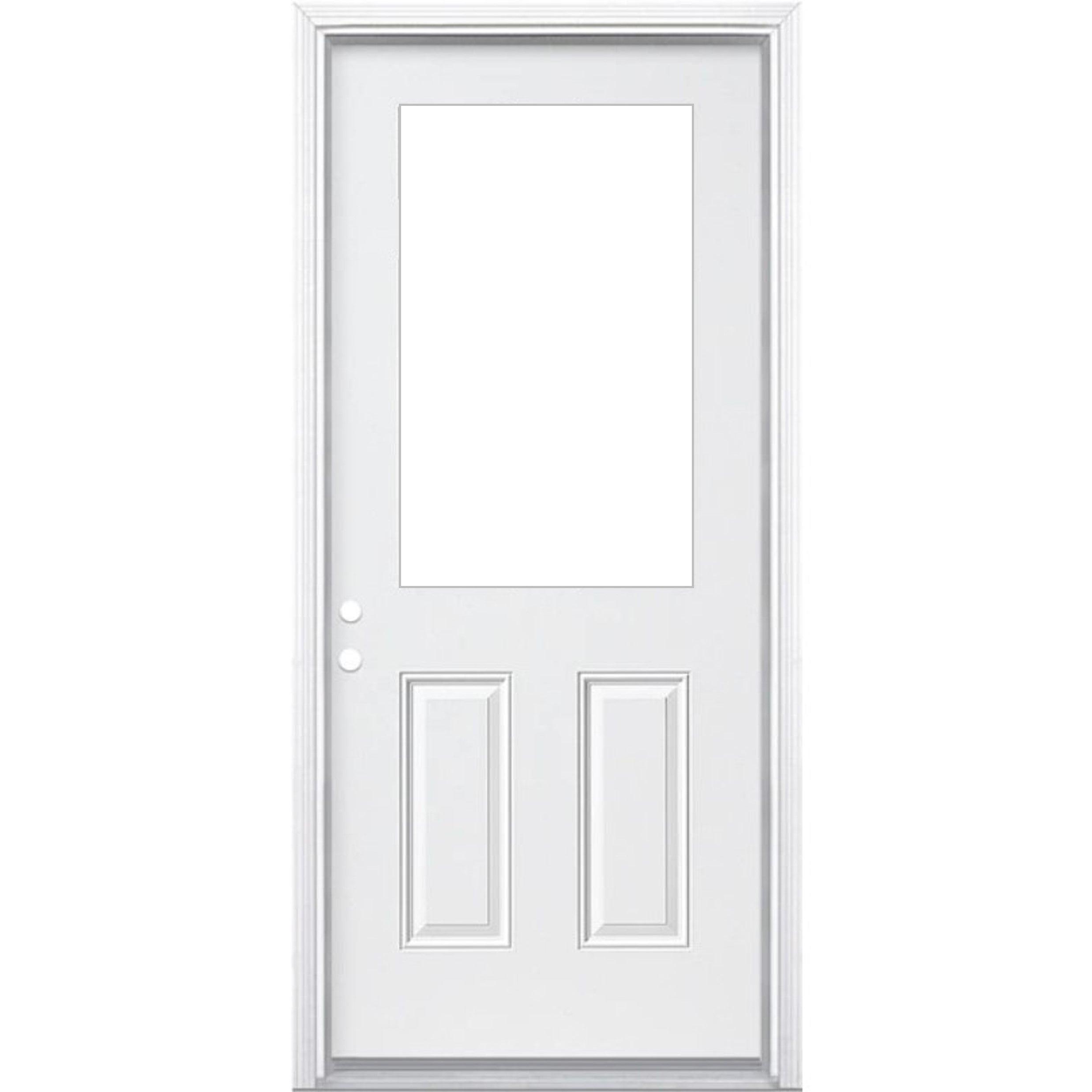 30" x 80" Prehung Smooth Fiberglass Entry Door System (6 Panel) - Pease Doors: The Door Store