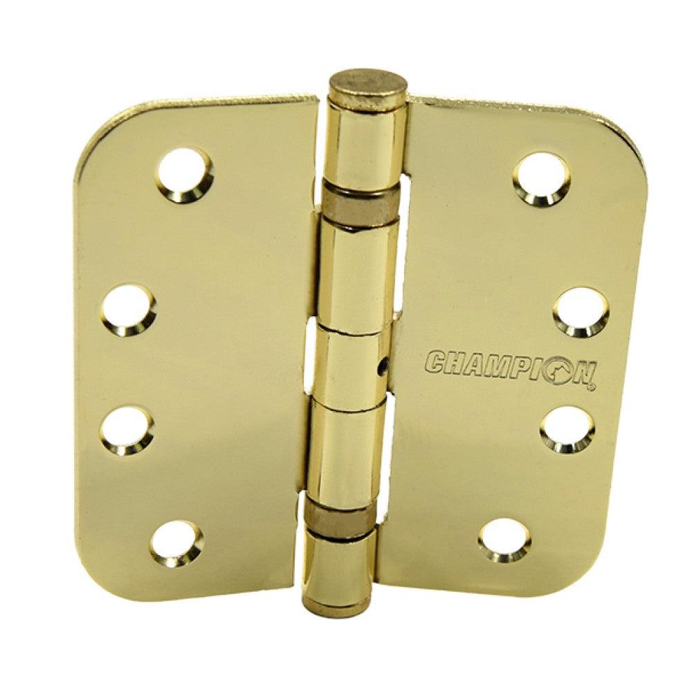 Polished Brass Commercial Ball Bearing Hinge Set (4" x 4", 2 hinges in set) - Pease Doors: The Door Store