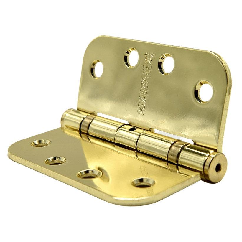 Polished Brass Commercial Ball Bearing Hinge Set (4" x 4", 2 hinges in set) - Pease Doors: The Door Store
